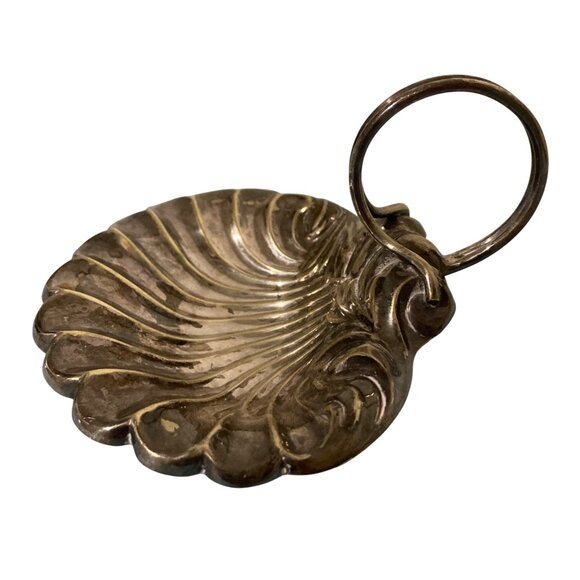 Antique Victorian Silver Plated Figural Shell Master Salt Dish - Picture 3 of 7